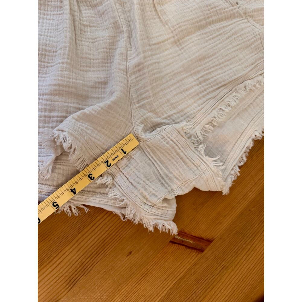 Prana Hideaways Shorts Organic Cotton Gauze Ivory Frayed Hem Size Small - Picture 9 of 10
